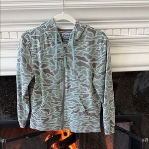 BURLEBO Kids Camouflage Hoodie - Green and Gray